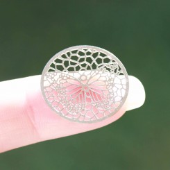 Butterfly Window Plate - Silver Tone